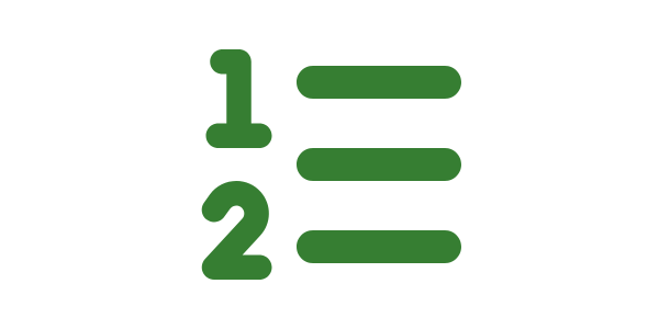 Green numbered list icon