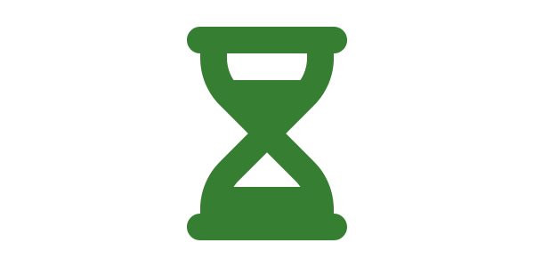 Green "halfway" hourglass icon